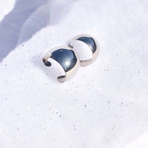 Vintage 1/2 hoop silver Earrings
